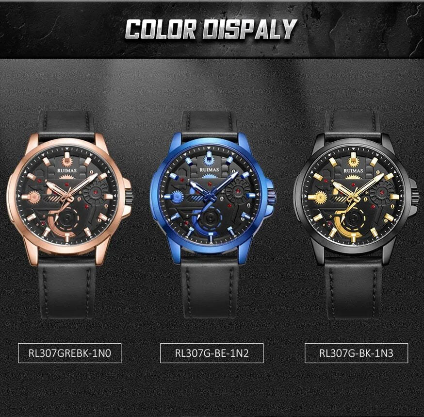 RUIMAS Watches Men's Casual Sport Watches Luxury Military Quartz Wrist Watch Chronograph Waterproof Man Clock Montre Homme 307-5