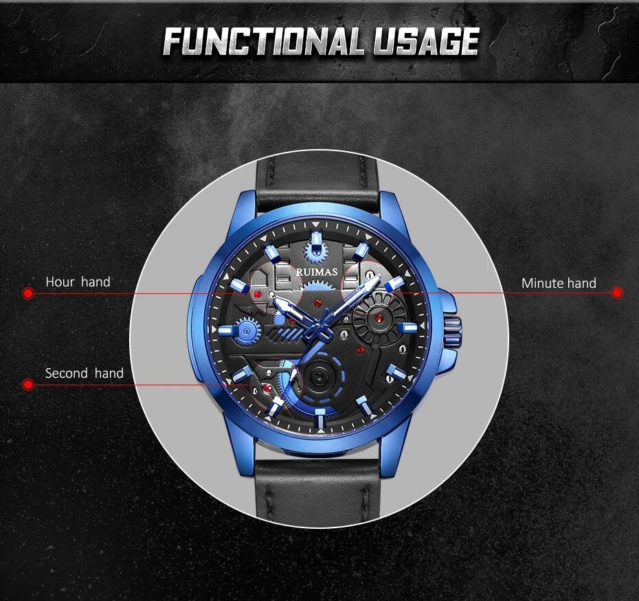RUIMAS Watches Men's Casual Sport Watches Luxury Military Quartz Wrist Watch Chronograph Waterproof Man Clock Montre Homme 307-6